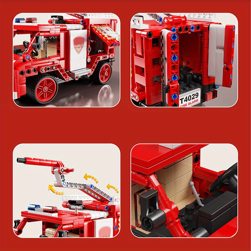 Fire Car 586pcs Moc Model Modular Building Blocks Bricks Toys T4029