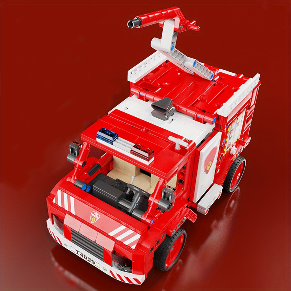Fire Car 586pcs Moc Model Modular Building Blocks Bricks Toys T4029