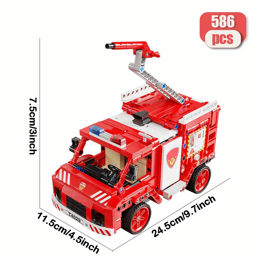 Fire Car 586pcs Moc Model Modular Building Blocks Bricks Toys T4029