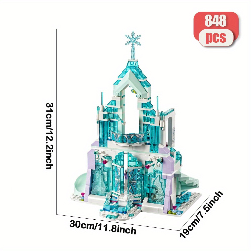 A Magical Ice Castle 848pcs Moc Model Modular Building Blocks Bricks Toys SX3016 41148 43172 25002 85002
