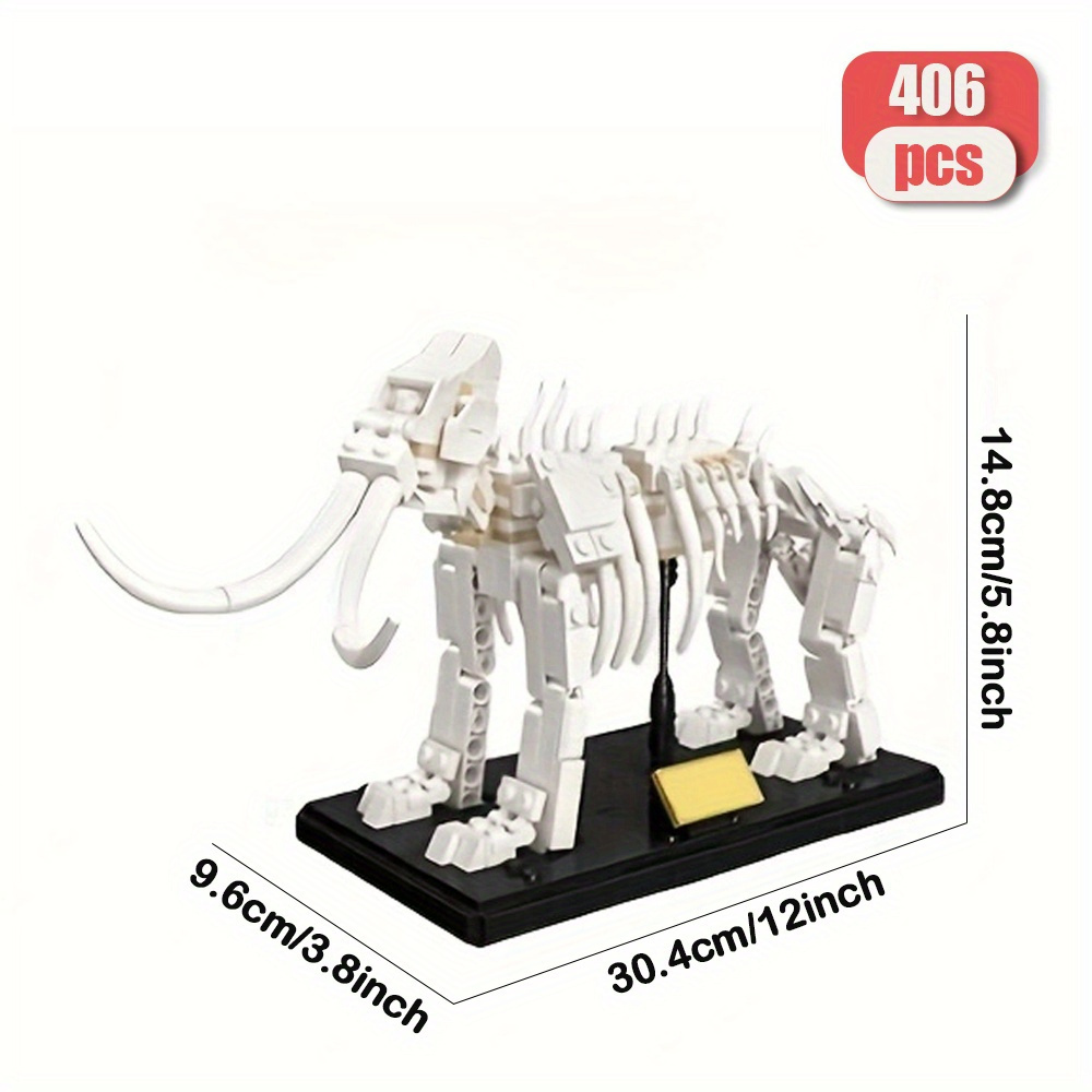  (Ship from USA) Creator Serial Prehistoric Giant Beast: Mammoth Fossil 36002 406PCS Building Blocks Bricks compatible With LEGO Minifigures