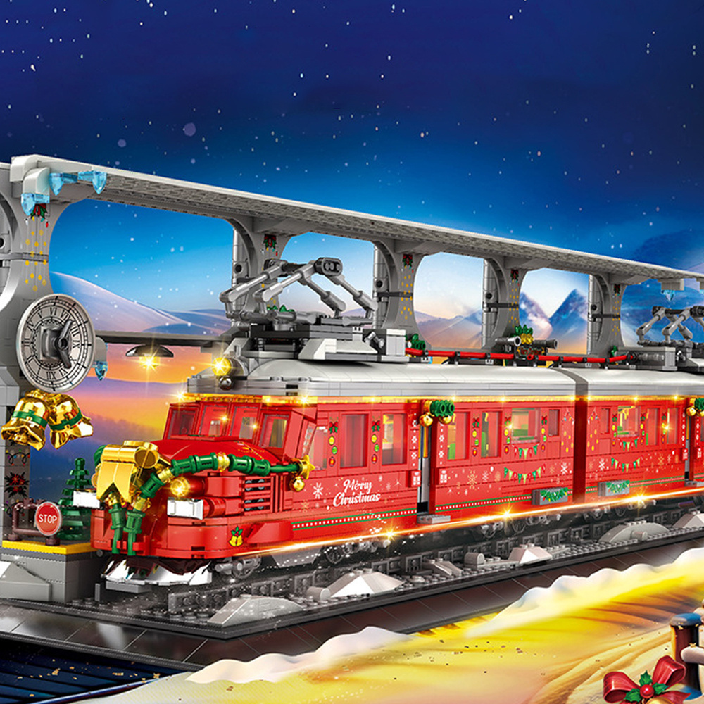 Christmas Train 2822pcs Moc Model Modular Building Blocks Bricks Toys RE66034