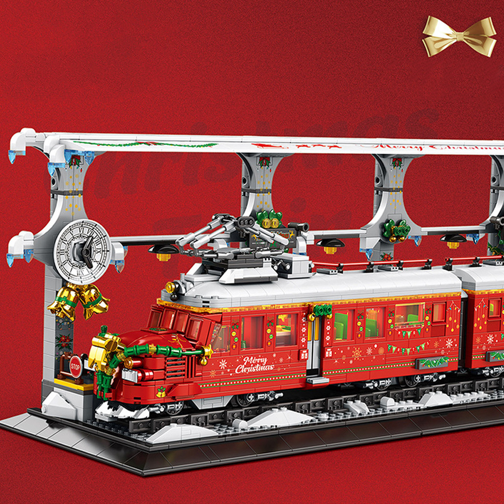 Christmas Train 2822pcs Moc Model Modular Building Blocks Bricks Toys RE66034