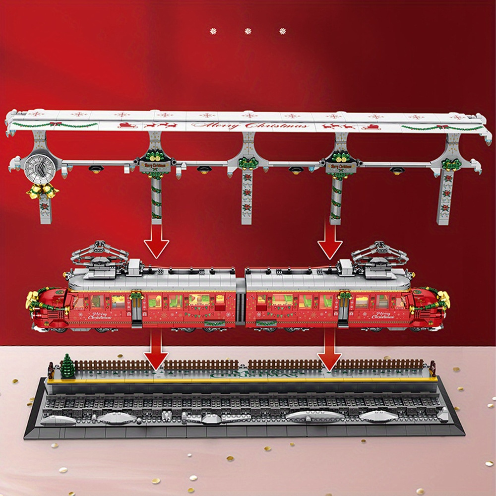 Christmas Train 2822pcs Moc Model Modular Building Blocks Bricks Toys RE66034