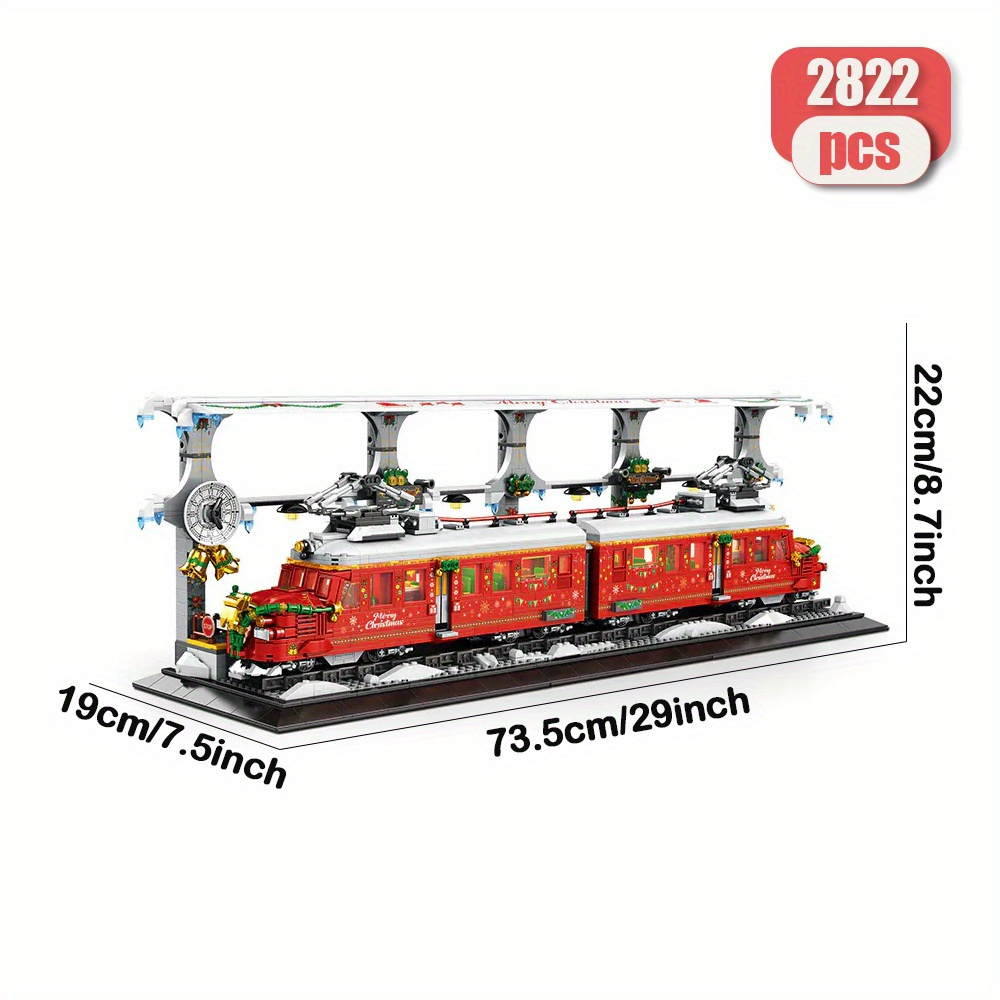 Christmas Train 2822pcs Moc Model Modular Building Blocks Bricks Toys RE66034