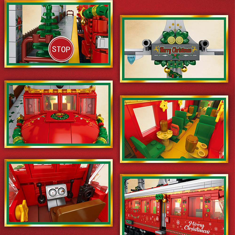 Christmas Train 2822pcs Moc Model Modular Building Blocks Bricks Toys RE66034