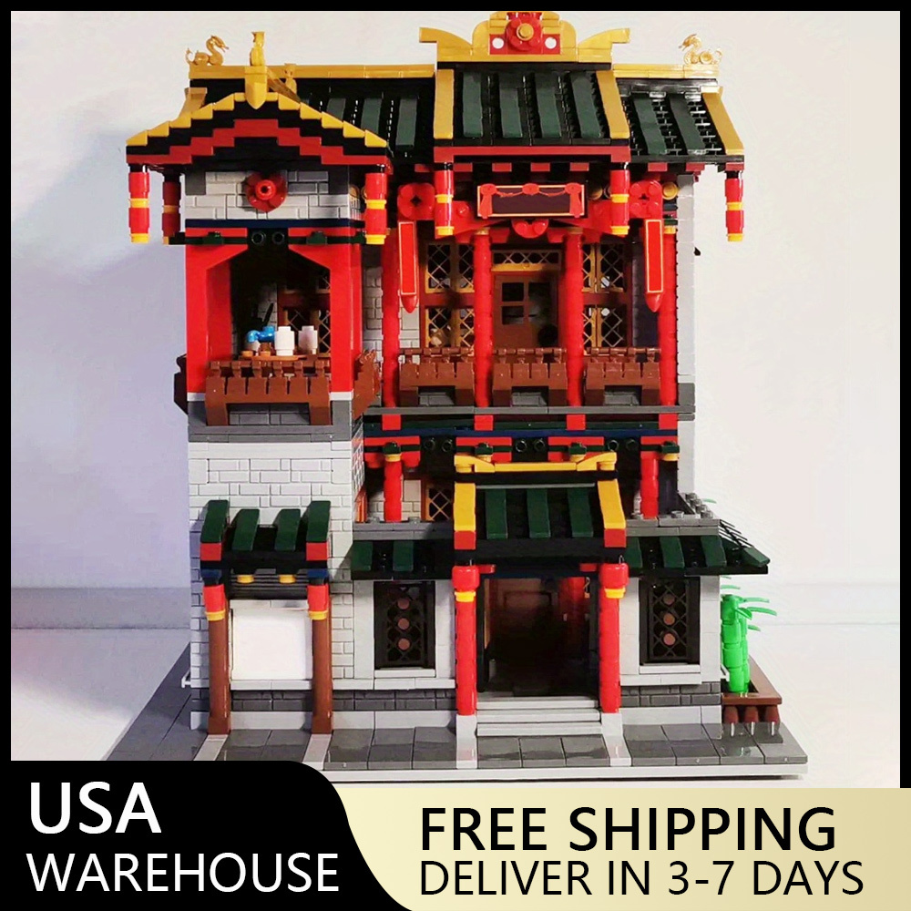 (Ship from USA) Creator And Creator Expert Serial China Town：Yihong Brothel XB-01003 3320PCS Building Blocks Bricks compatible With LEGO Minifigures