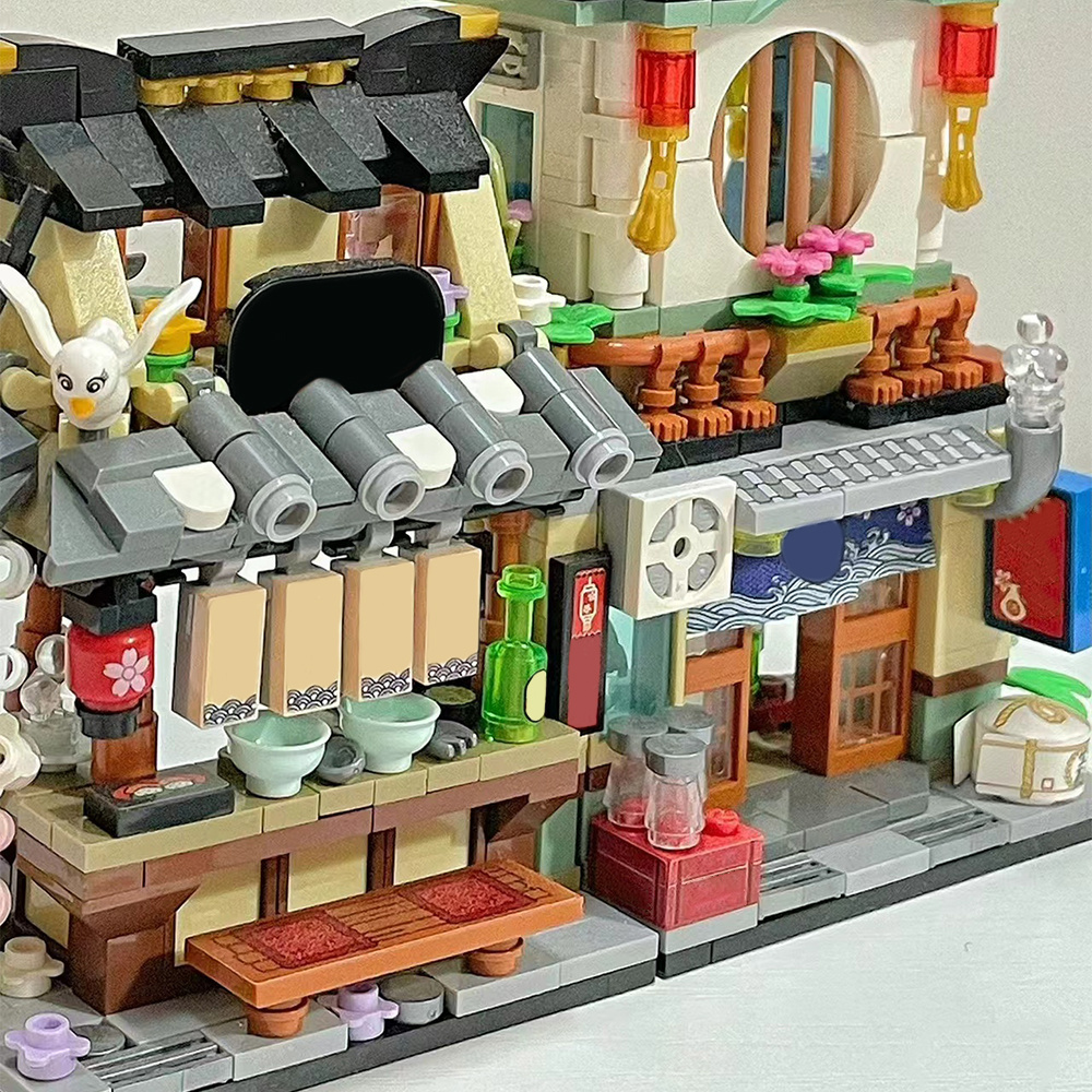 (Ship from EU) Mini Bricks Street View Serial Izakaya 21803 789Pcs Building Blocks Bricks compatible With LEGO Minifigures