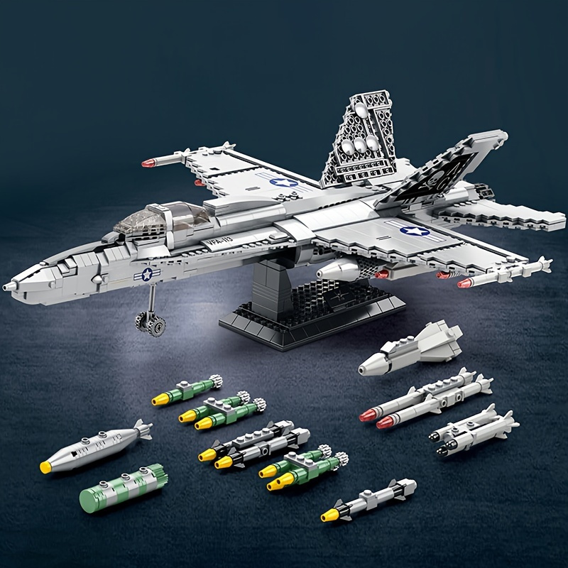 (Ship from EU)  Military Serial F18 Hornet Strike Fighter 33022 1576Pcs Building Blocks Bricks compatible With LEGO Minifigures