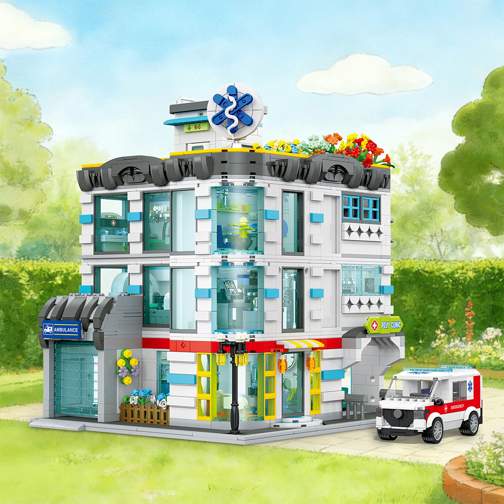 Jiestar JJ9211 General Hospital House Street View Buildling Blocks Bricks Toys 2866Pcs