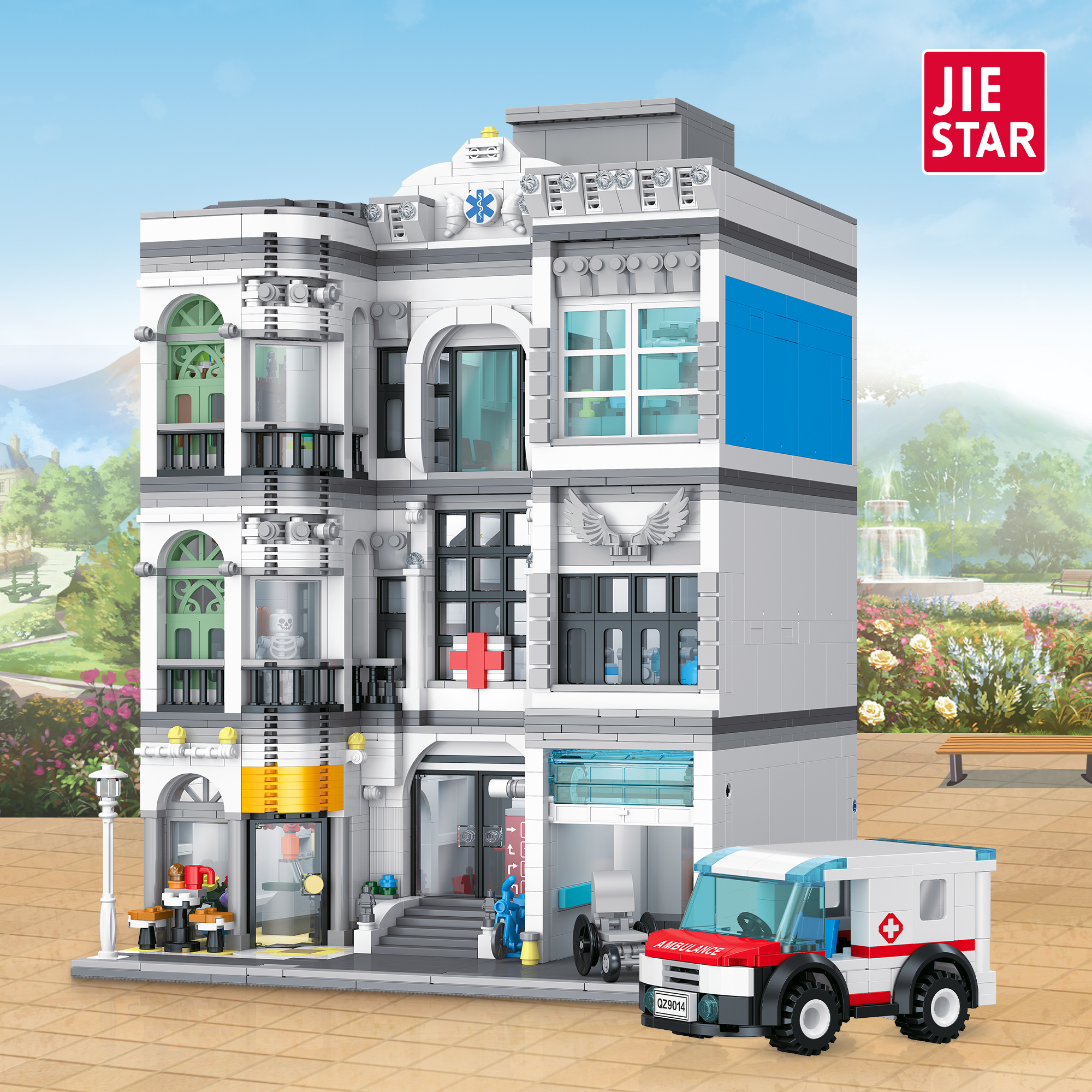 Jiestar 57024 Classic Hospital House Street View Buildling Blocks Bricks Toys 2684Pcs
