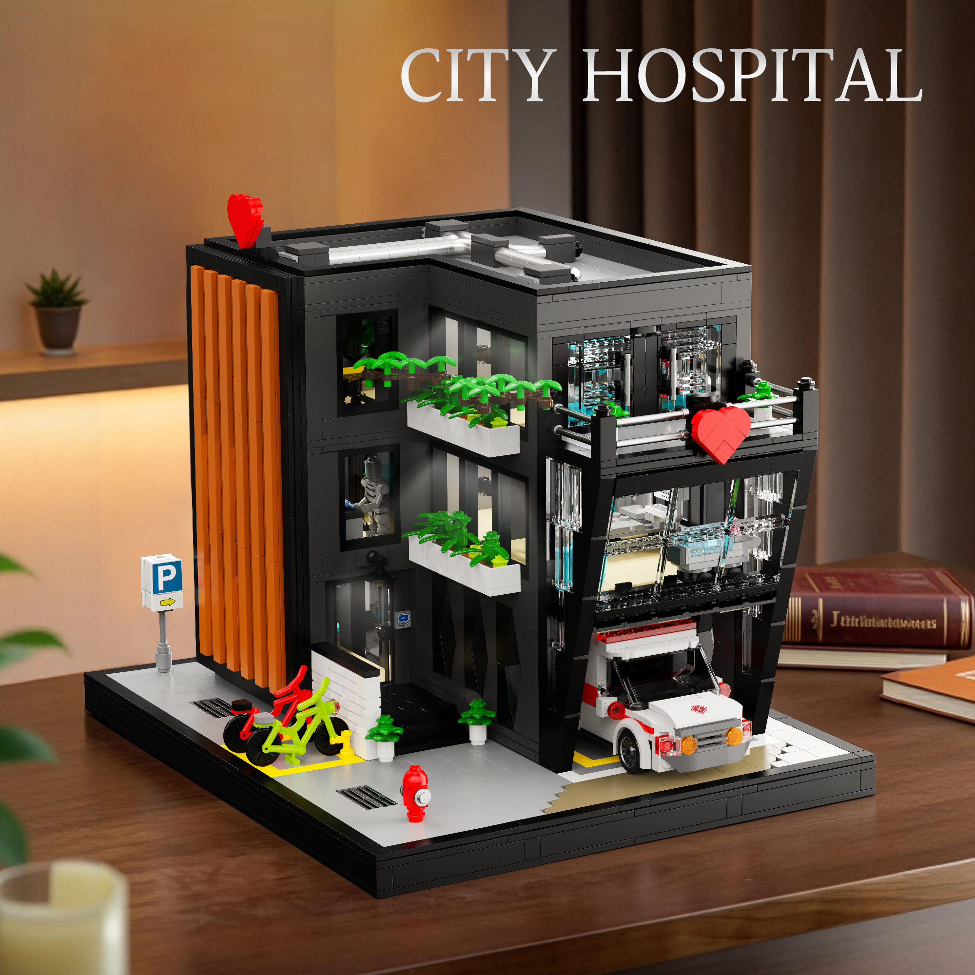 Xbert 66178 City Modern Hospital House Street View Buildling Blocks Bricks Toys 2571Pcs