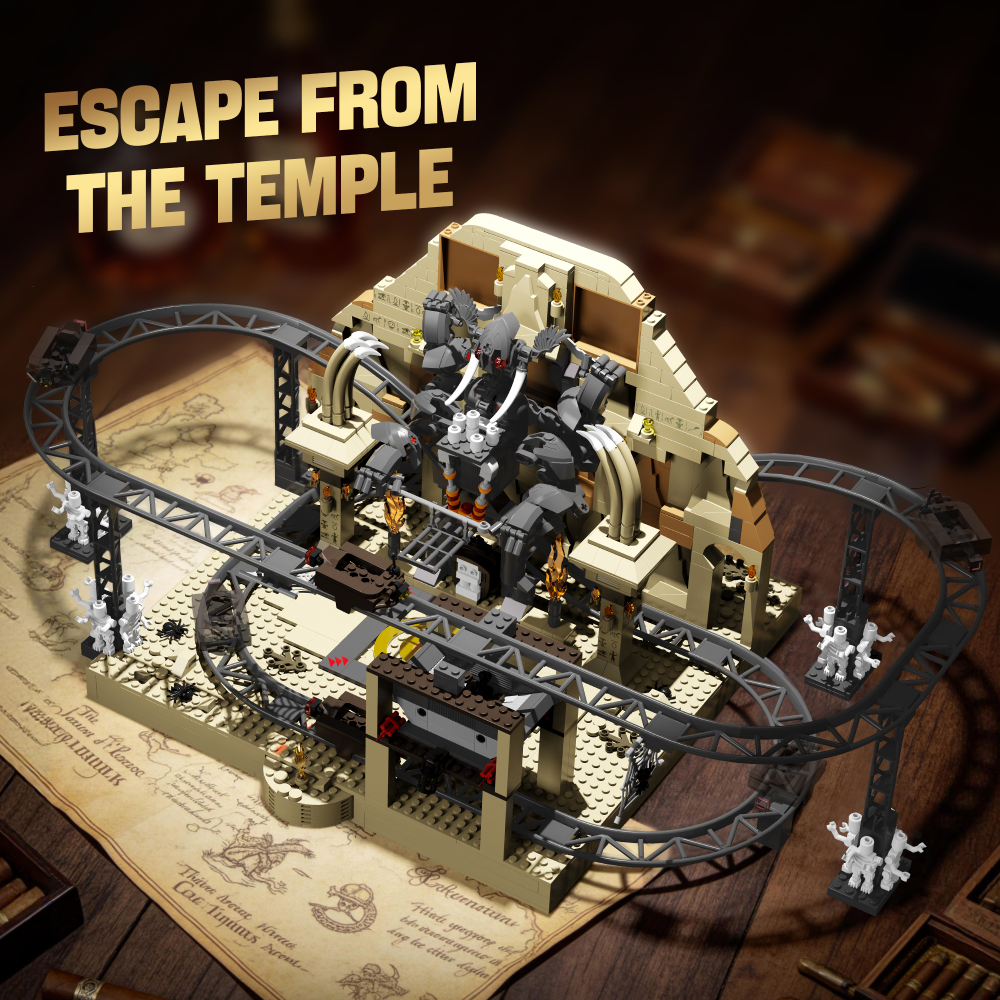 Xbert 66135 Escape from the temple roller coaster Street View Buildling Blocks Bricks Toys 1299Pcs
