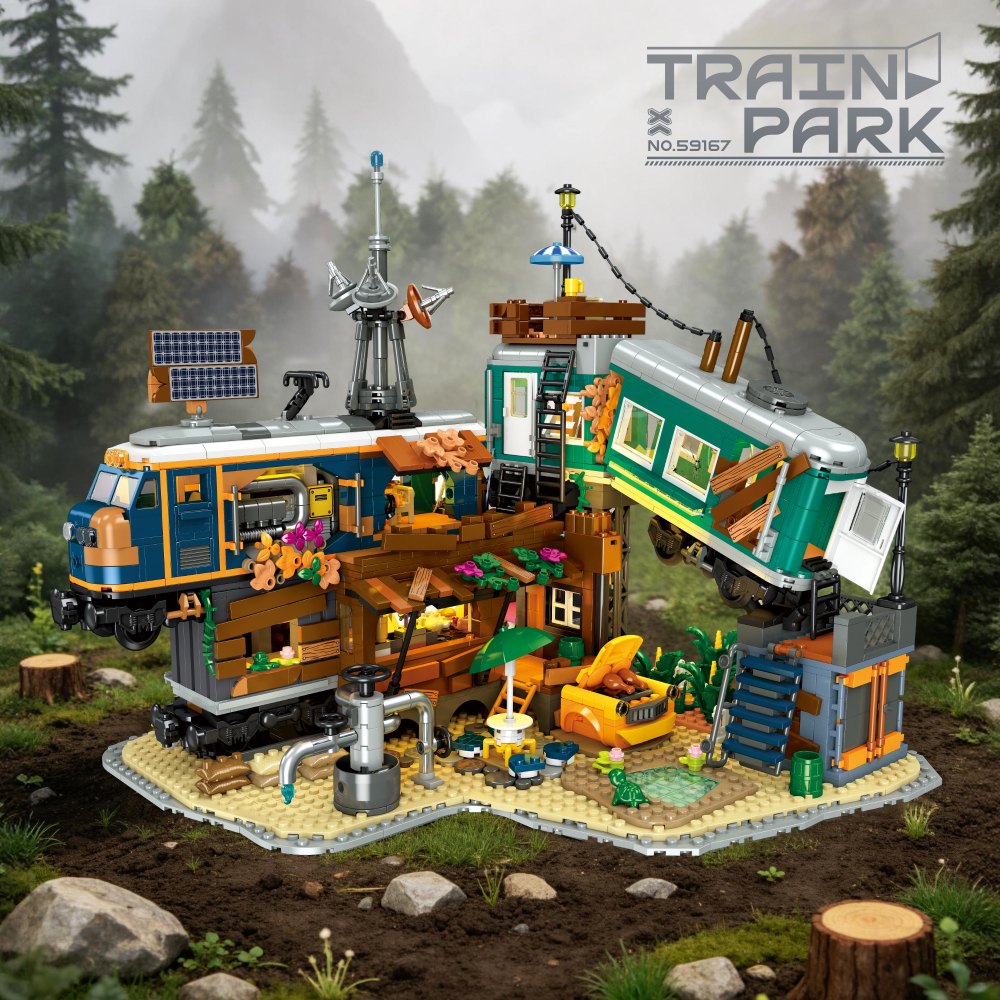 Jiestar 59167 Train Park House Street View Buildling Blocks Bricks Toys 2349Pcs