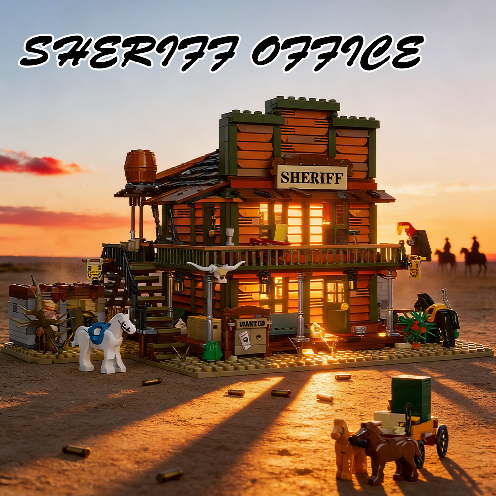 Jiestar 89147 SHERIFF OFFICE House Street View Buildling Blocks Bricks Toys 3527PCS