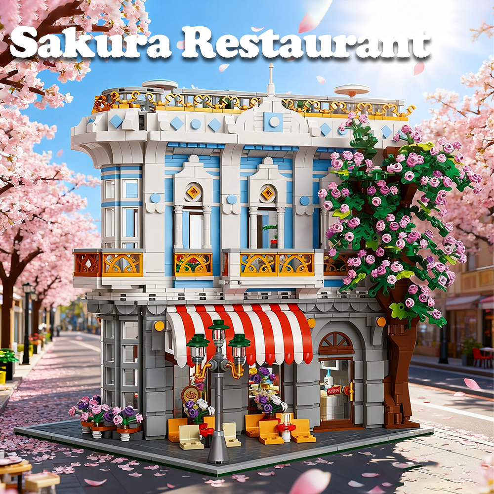 Jiestar 89109 Sakura Restaurant House Street View Buildling Blocks Bricks Toys 3725Pcs