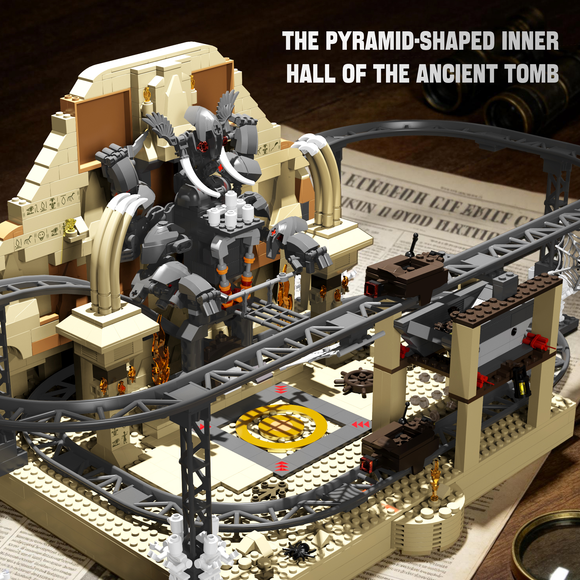 Xbert 66135 Escape from the temple roller coaster Street View Buildling Blocks Bricks Toys 1299Pcs