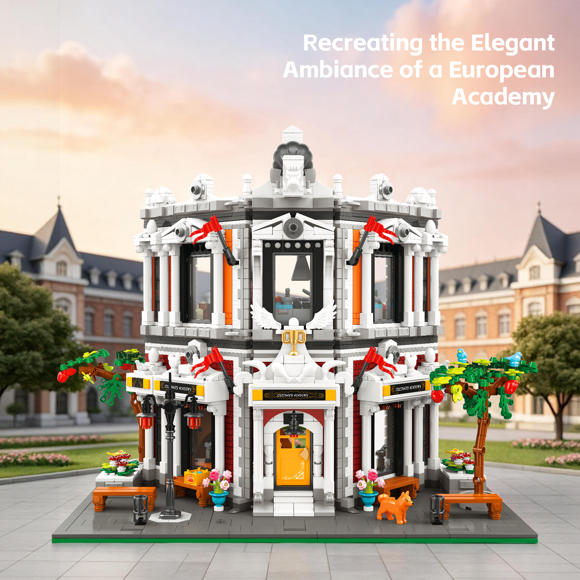 Jiestar 89139 Culinary Academy House Street View Buildling Blocks Bricks Toys 2743Pcs