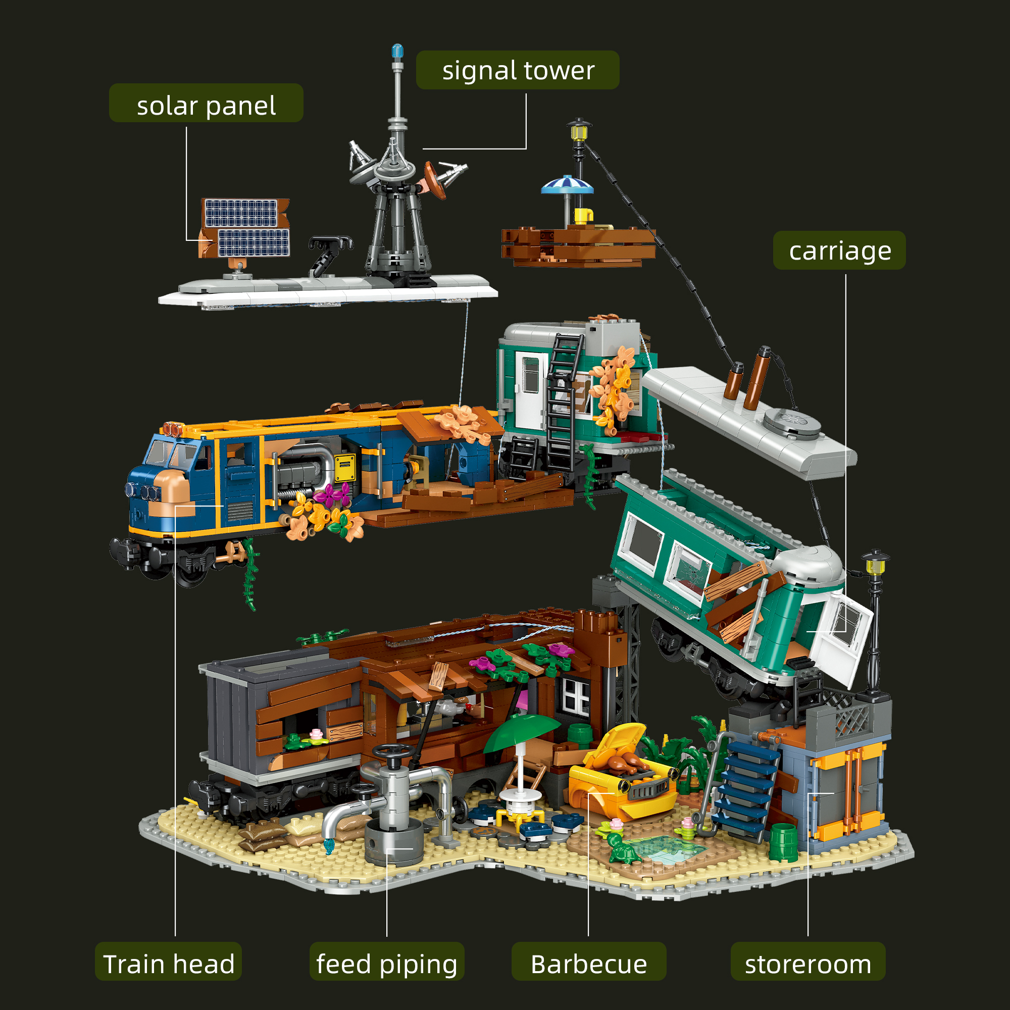 Jiestar 59167 Train Park House Street View Buildling Blocks Bricks Toys 2349Pcs