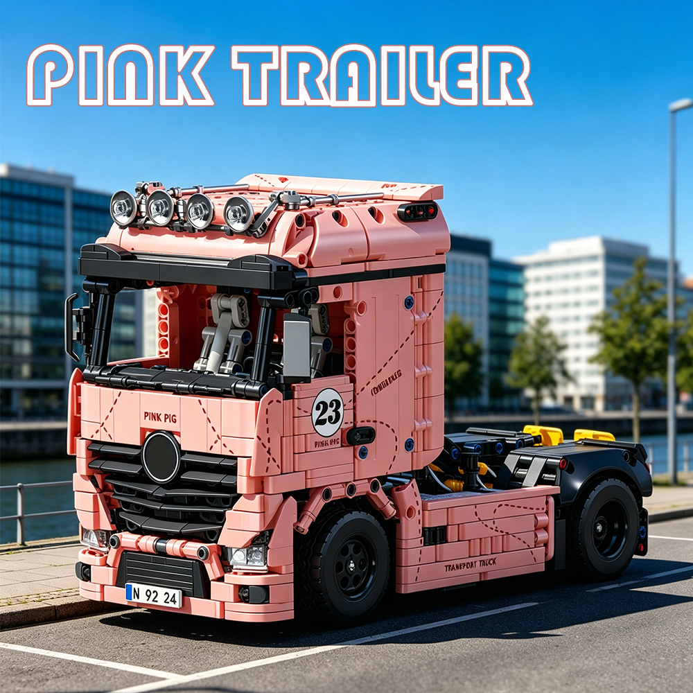 Jiestar JJ9224 Pink Trailor Head House Street View Buildling Blocks Bricks Toys 2073Pcs