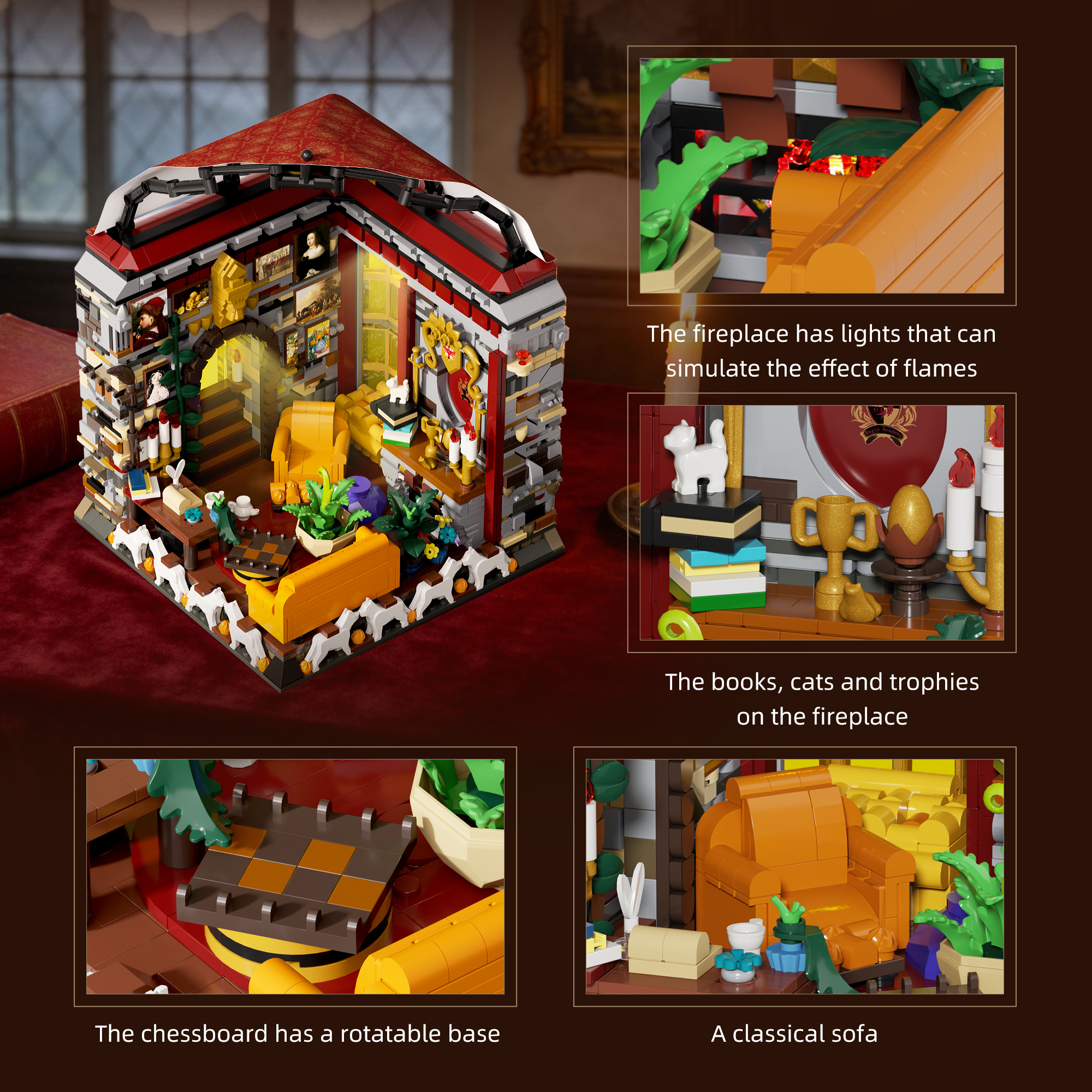Xbert 66146 Ravenclaw Common Room House Street View Buildling Blocks Bricks Toys 2073Pcs