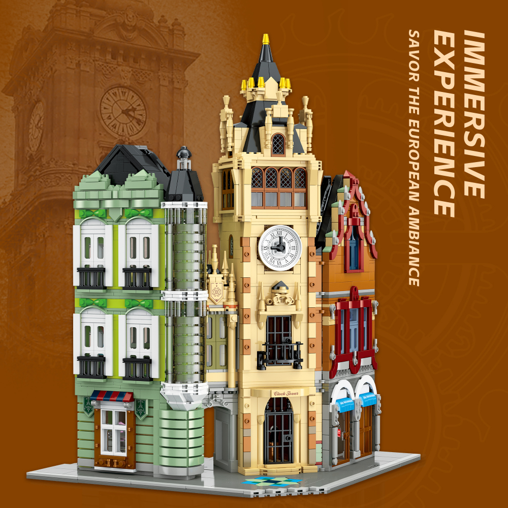 Jiestar 57026 Clock Tower House Street View Buildling Blocks Bricks Toys 3023Pcs