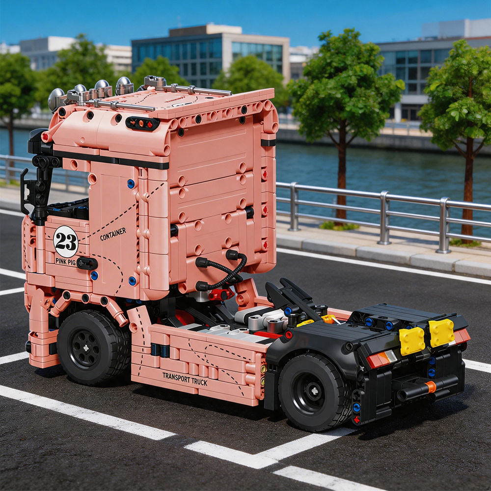 Jiestar JJ9224 Pink Trailor Head House Street View Buildling Blocks Bricks Toys 2073Pcs