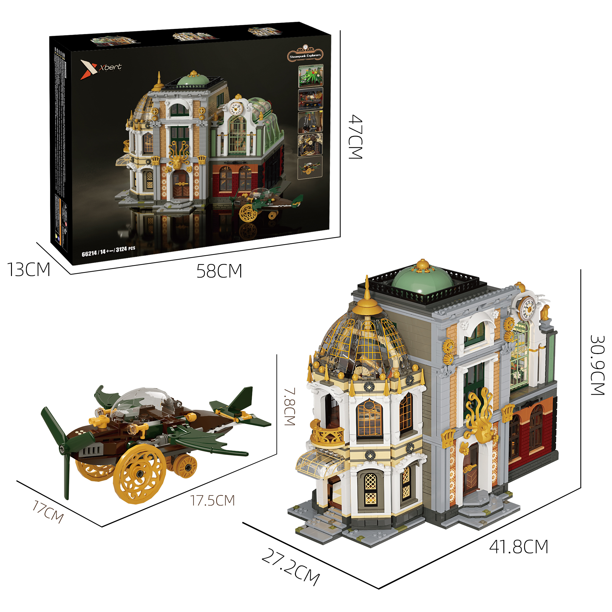 Xbert 66214 Steampunk Explorer House Buildling Blocks Bricks Toys 3124Pcs