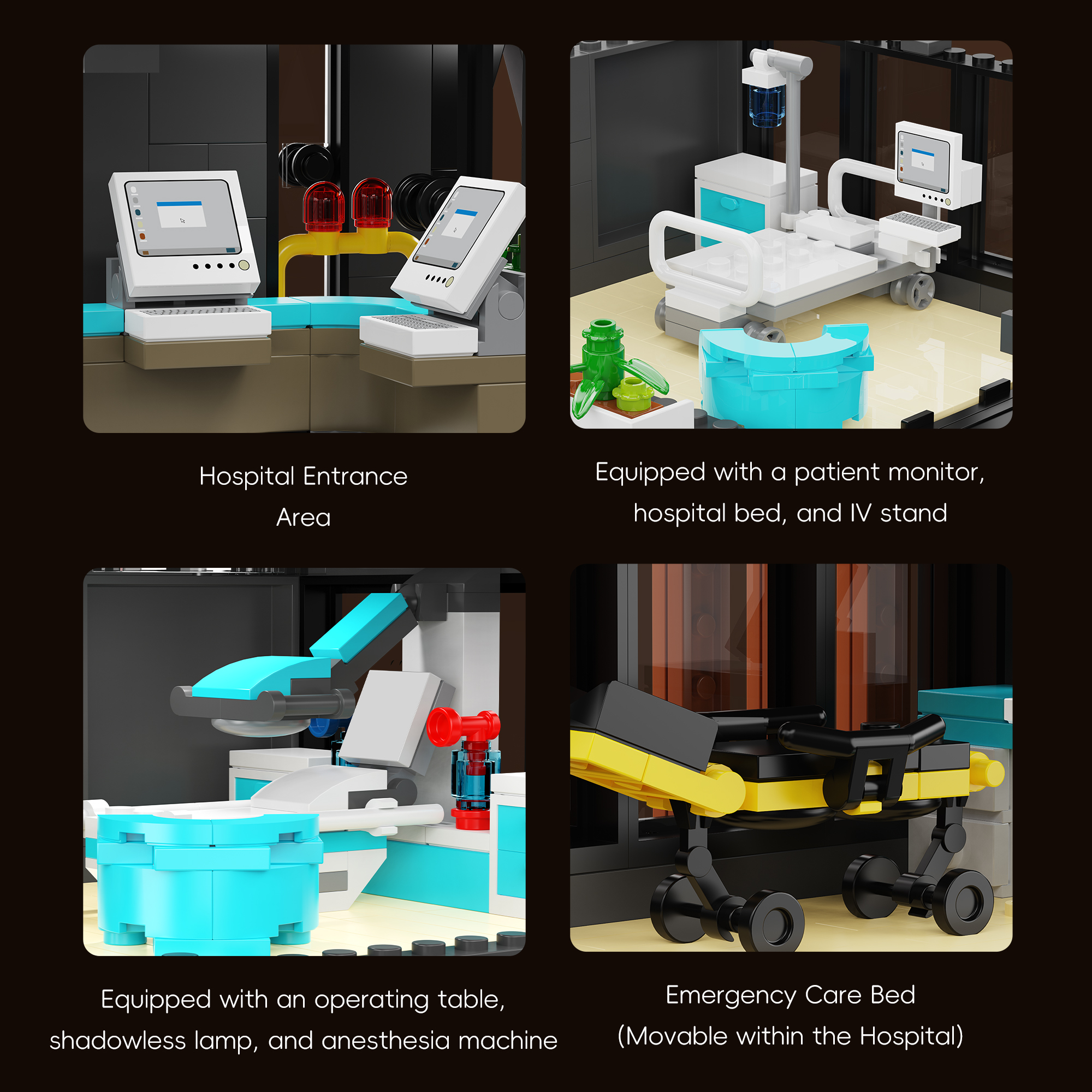 Xbert 66178 City Modern Hospital House Street View Buildling Blocks Bricks Toys 2571Pcs