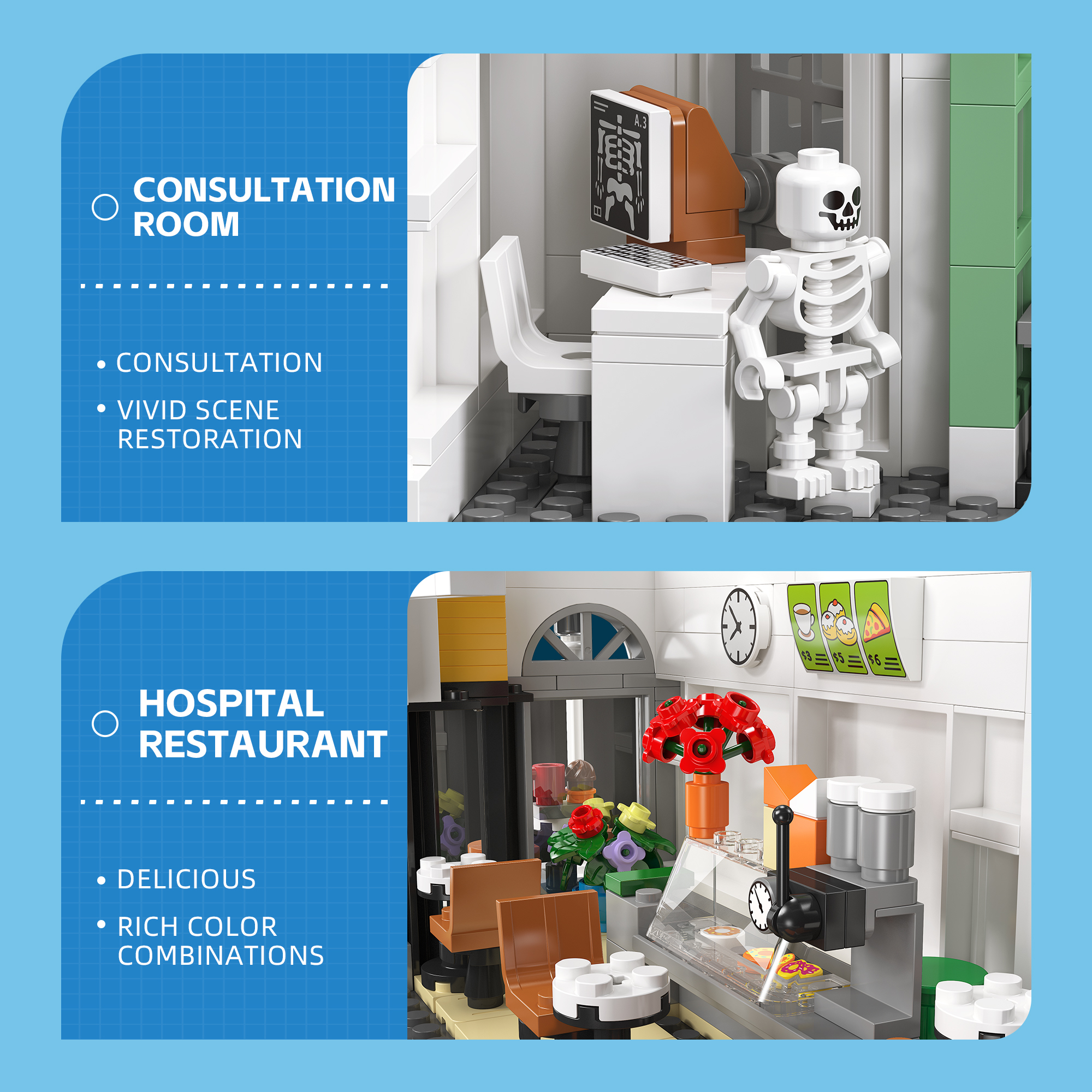 Jiestar 57024 Classic Hospital House Street View Buildling Blocks Bricks Toys 2684Pcs