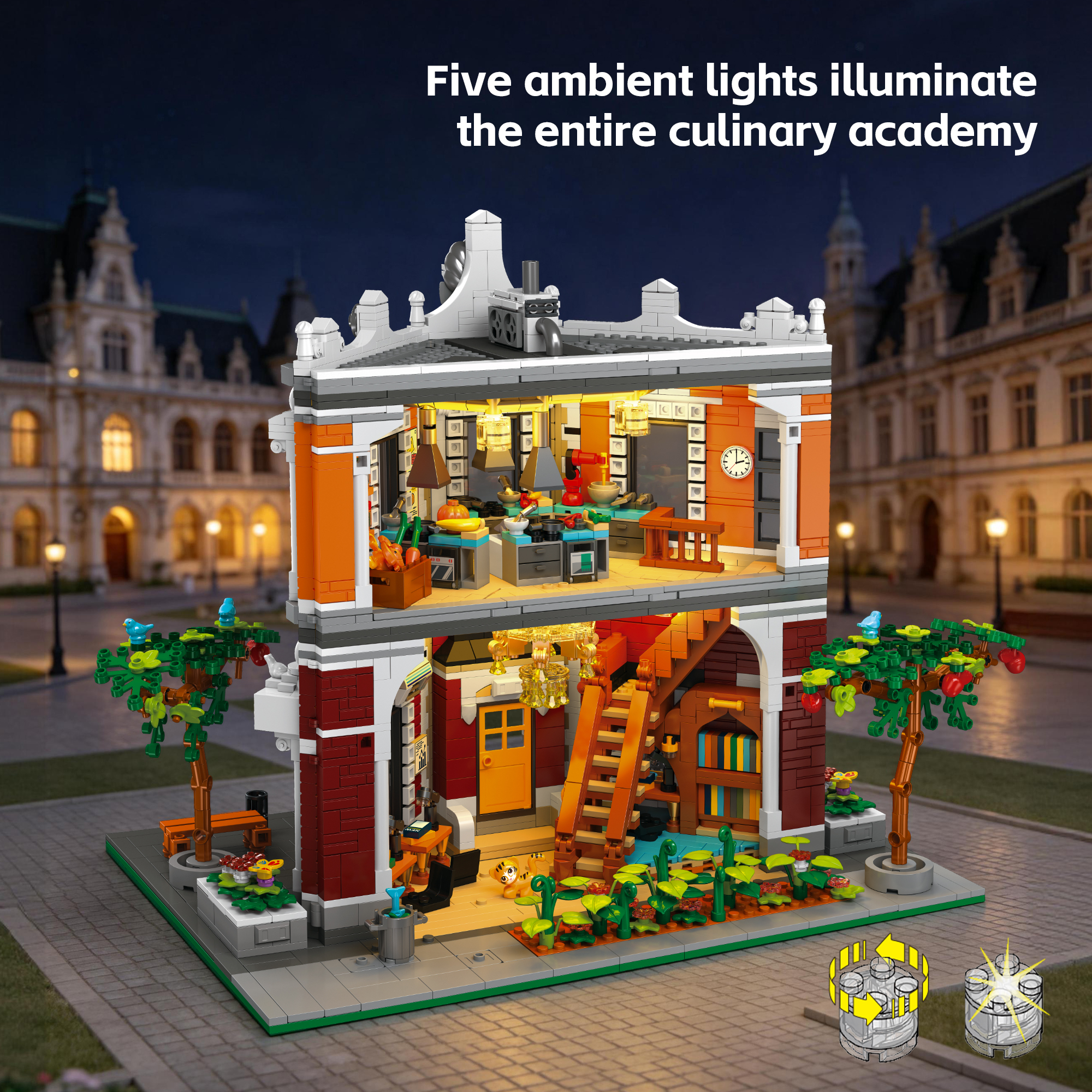 Jiestar 89139 Culinary Academy House Street View Buildling Blocks Bricks Toys 2743Pcs