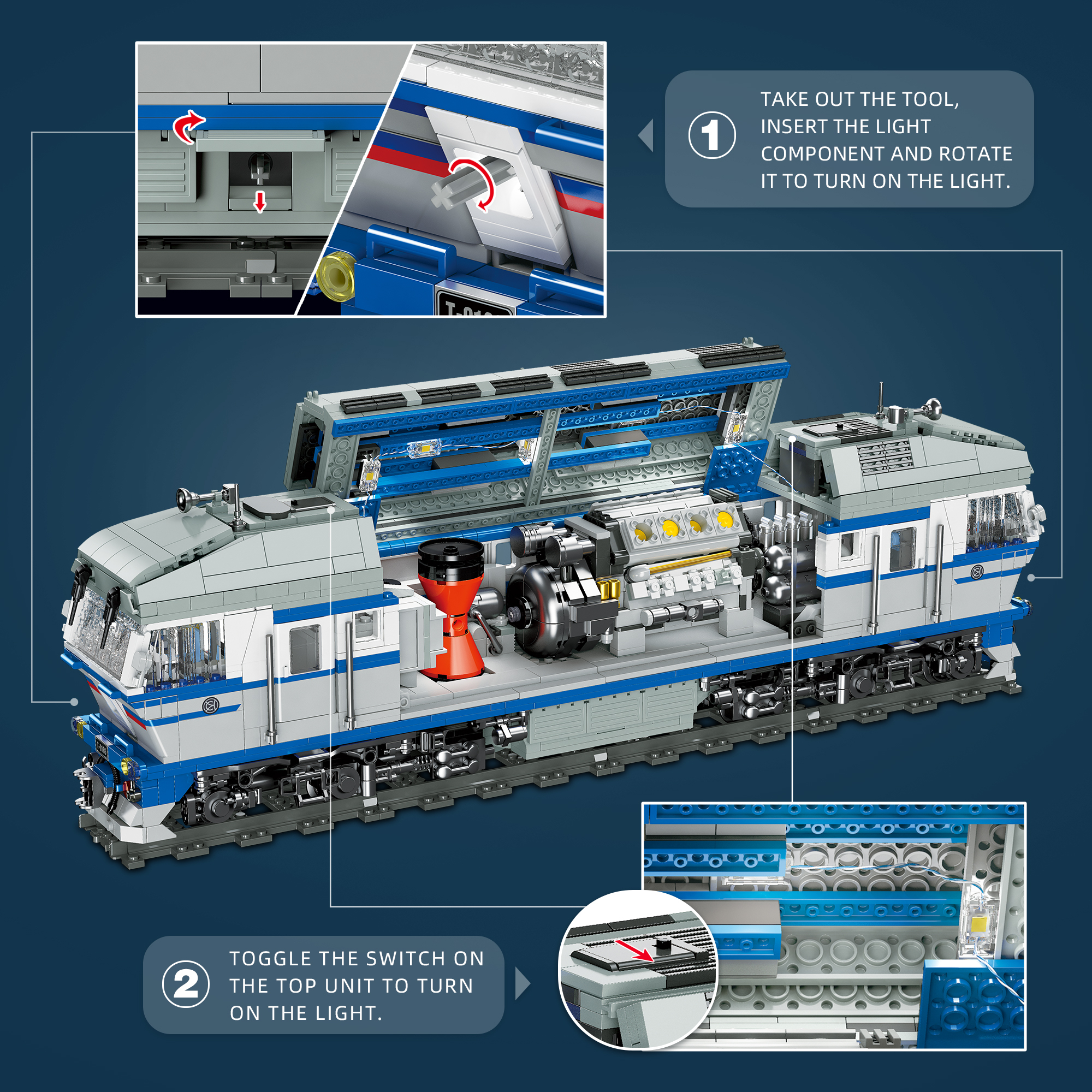 Jiestar JJ9259 Steam Train TEP70 Ideas Buildling Blocks Bricks Toys 2252Pcs