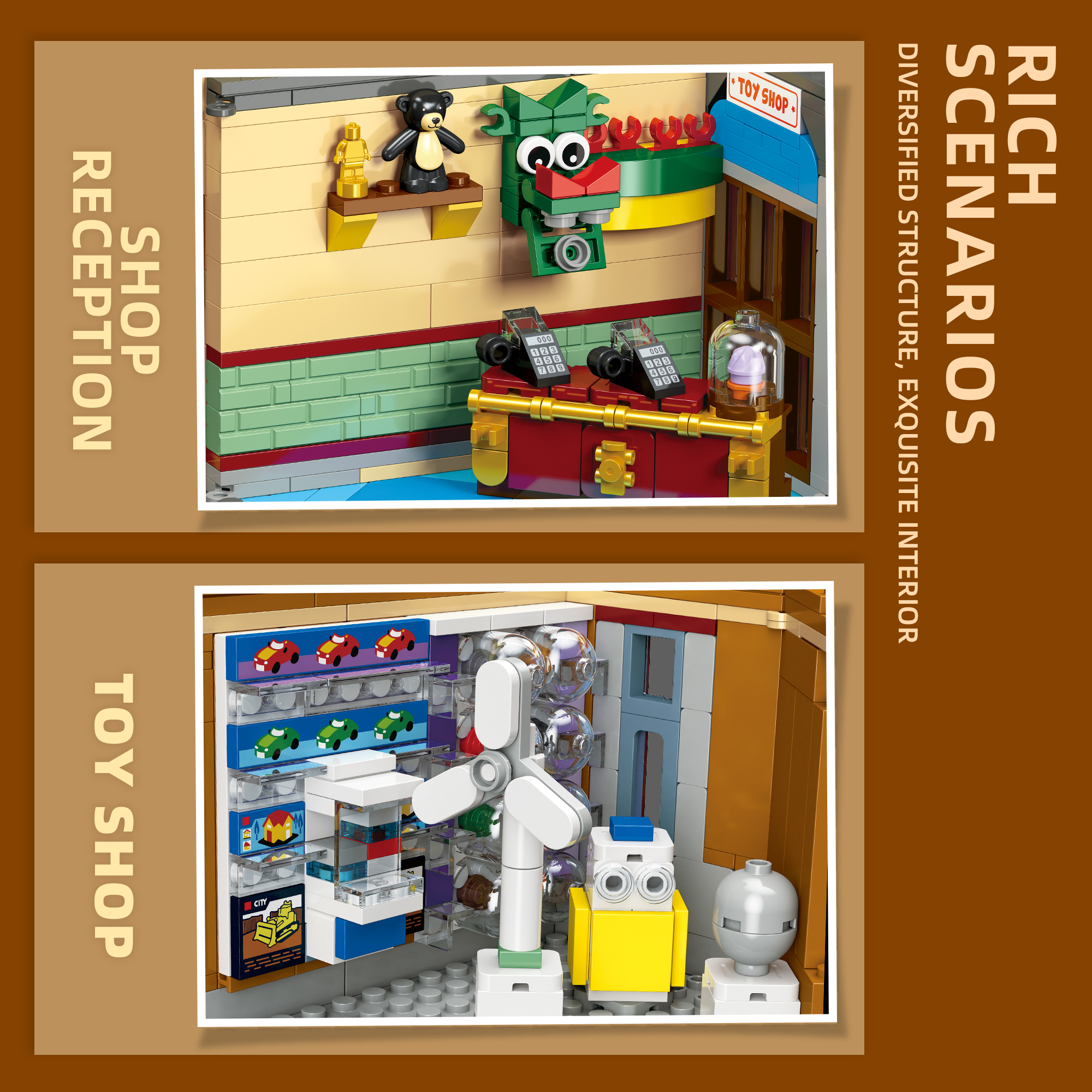 Jiestar 57026 Clock Tower House Street View Buildling Blocks Bricks Toys 3023Pcs