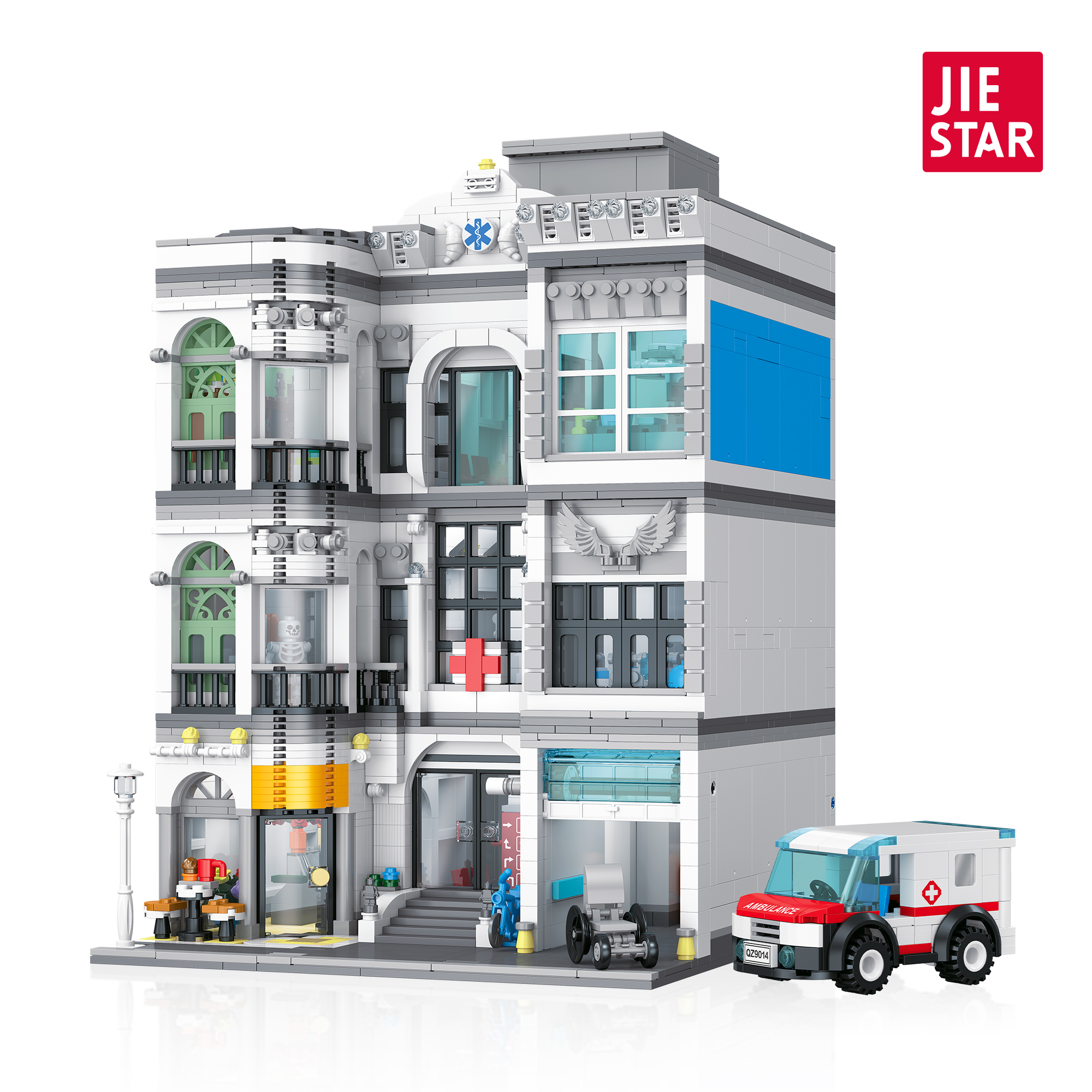 Jiestar 57024 Classic Hospital House Street View Buildling Blocks Bricks Toys 2684Pcs