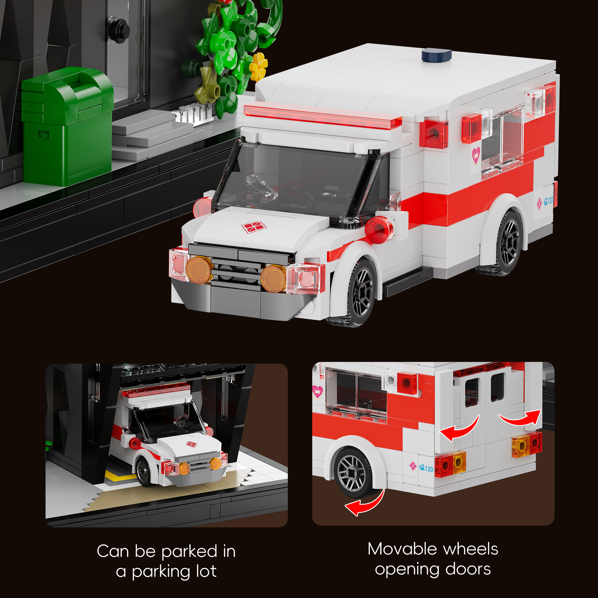 Xbert 66178 City Modern Hospital House Street View Buildling Blocks Bricks Toys 2571Pcs