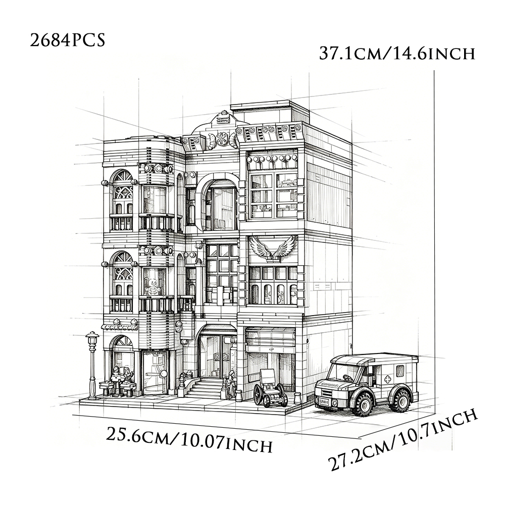 Jiestar 57024 Classic Hospital House Street View Buildling Blocks Bricks Toys 2684Pcs