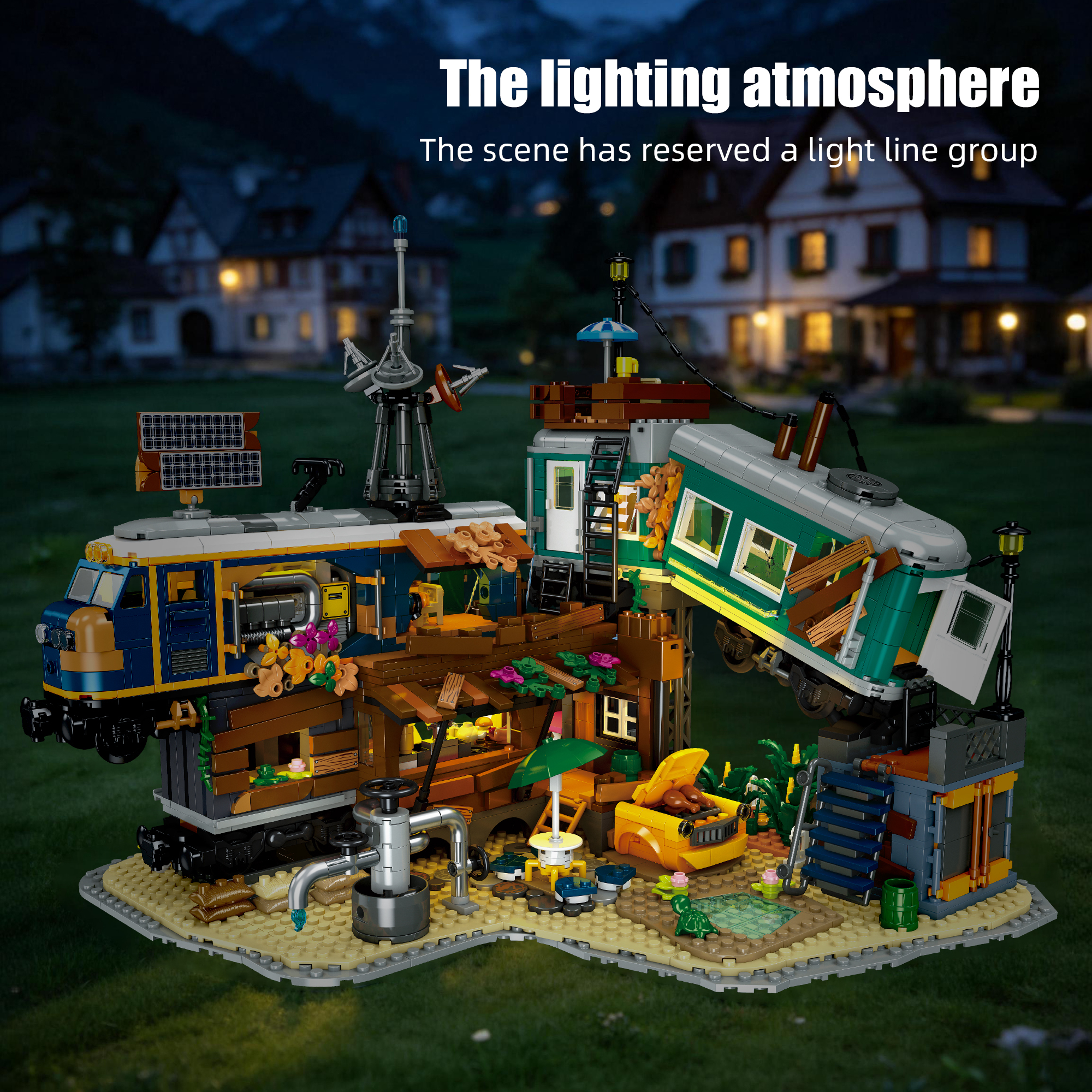 Jiestar 59167 Train Park House Street View Buildling Blocks Bricks Toys 2349Pcs