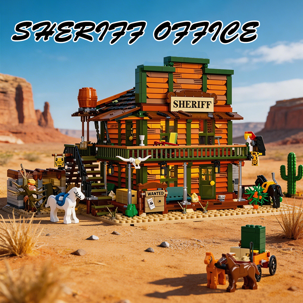 Jiestar 89147 SHERIFF OFFICE House Street View Buildling Blocks Bricks Toys 3527PCS