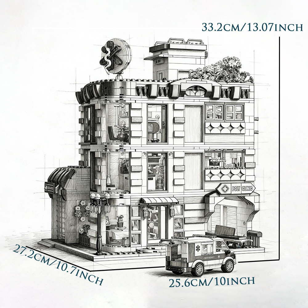Jiestar JJ9211 General Hospital House Street View Buildling Blocks Bricks Toys 2866Pcs
