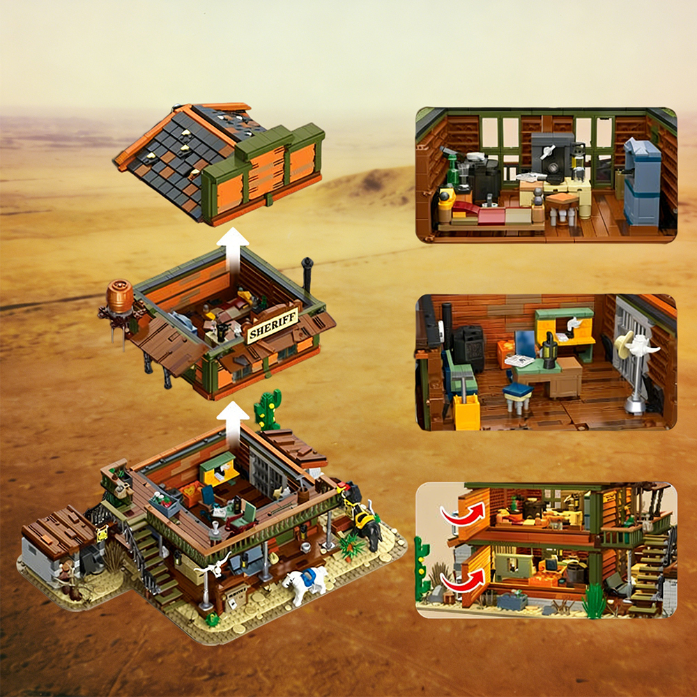 Jiestar 89147 SHERIFF OFFICE House Street View Buildling Blocks Bricks Toys 3527PCS