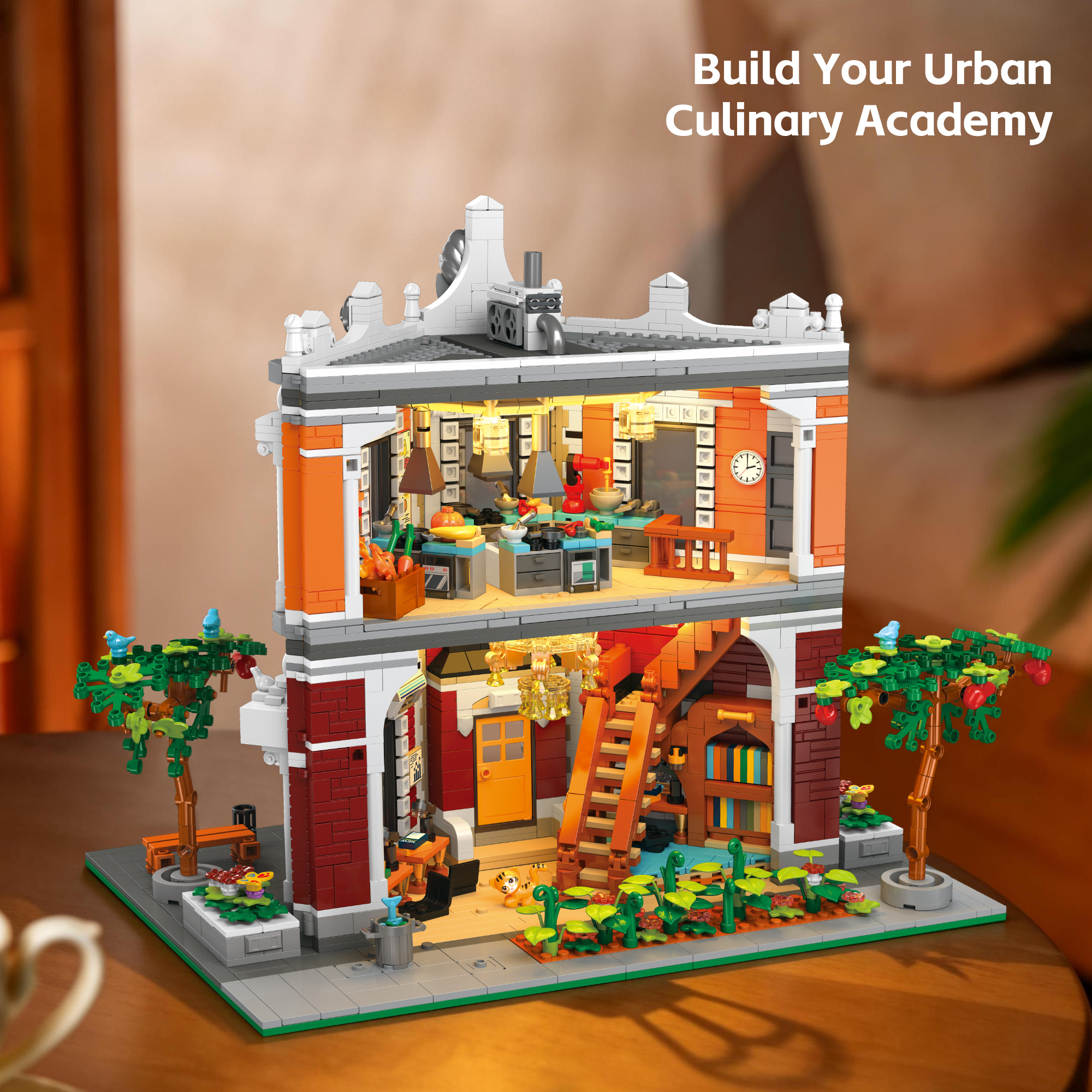 Jiestar 89139 Culinary Academy House Street View Buildling Blocks Bricks Toys 2743Pcs