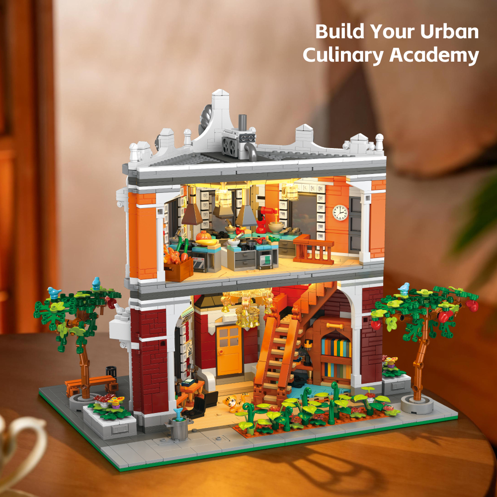 Jiestar 89139 Culinary Academy House Street View Buildling Blocks Bricks Toys 2743Pcs