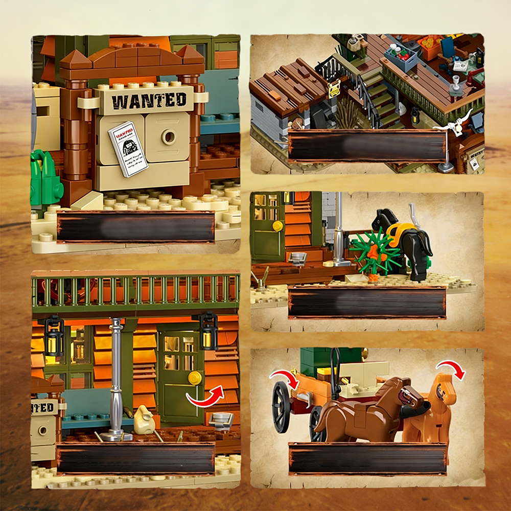 Jiestar 89147 SHERIFF OFFICE House Street View Buildling Blocks Bricks Toys 3527PCS