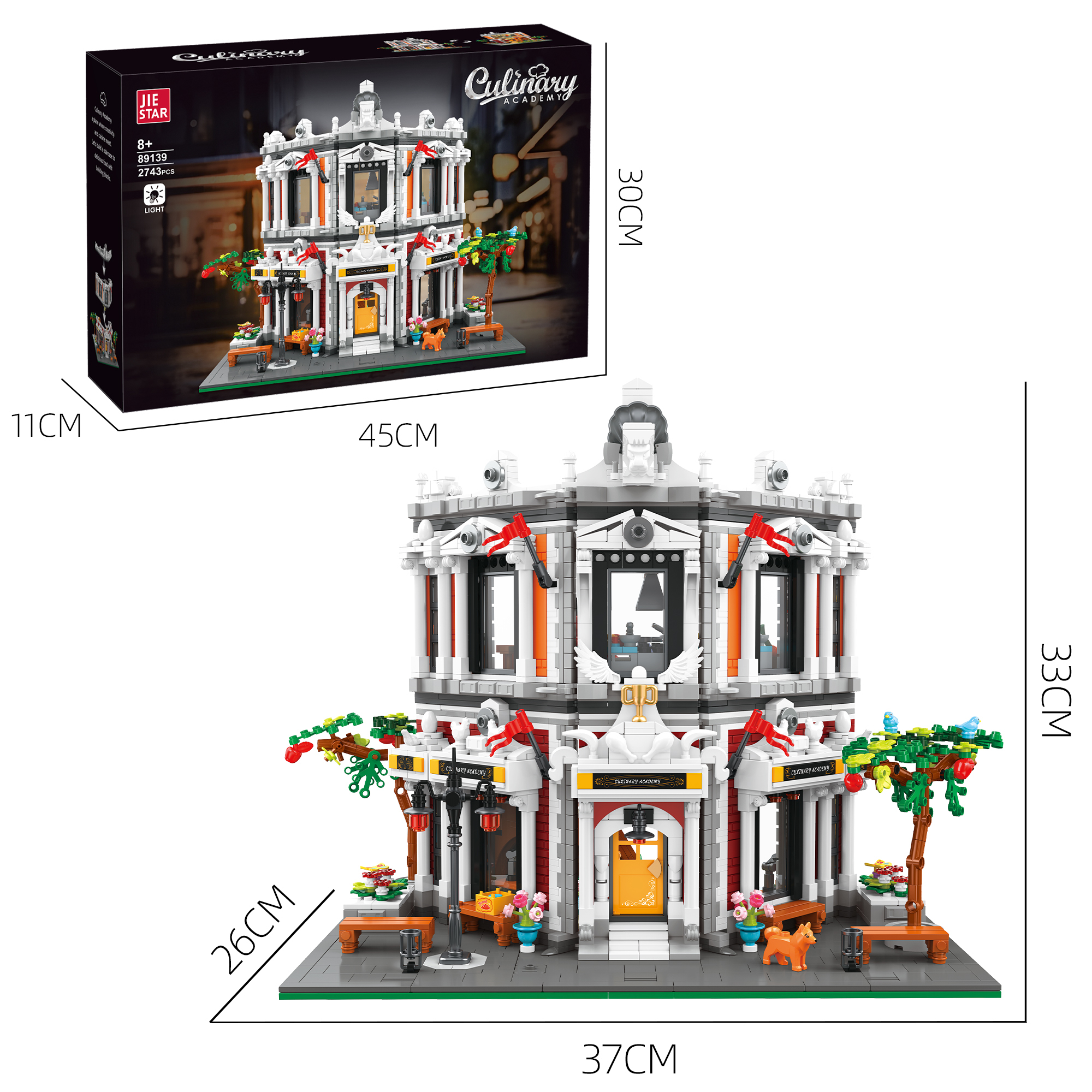 Jiestar 89139 Culinary Academy House Street View Buildling Blocks Bricks Toys 2743Pcs