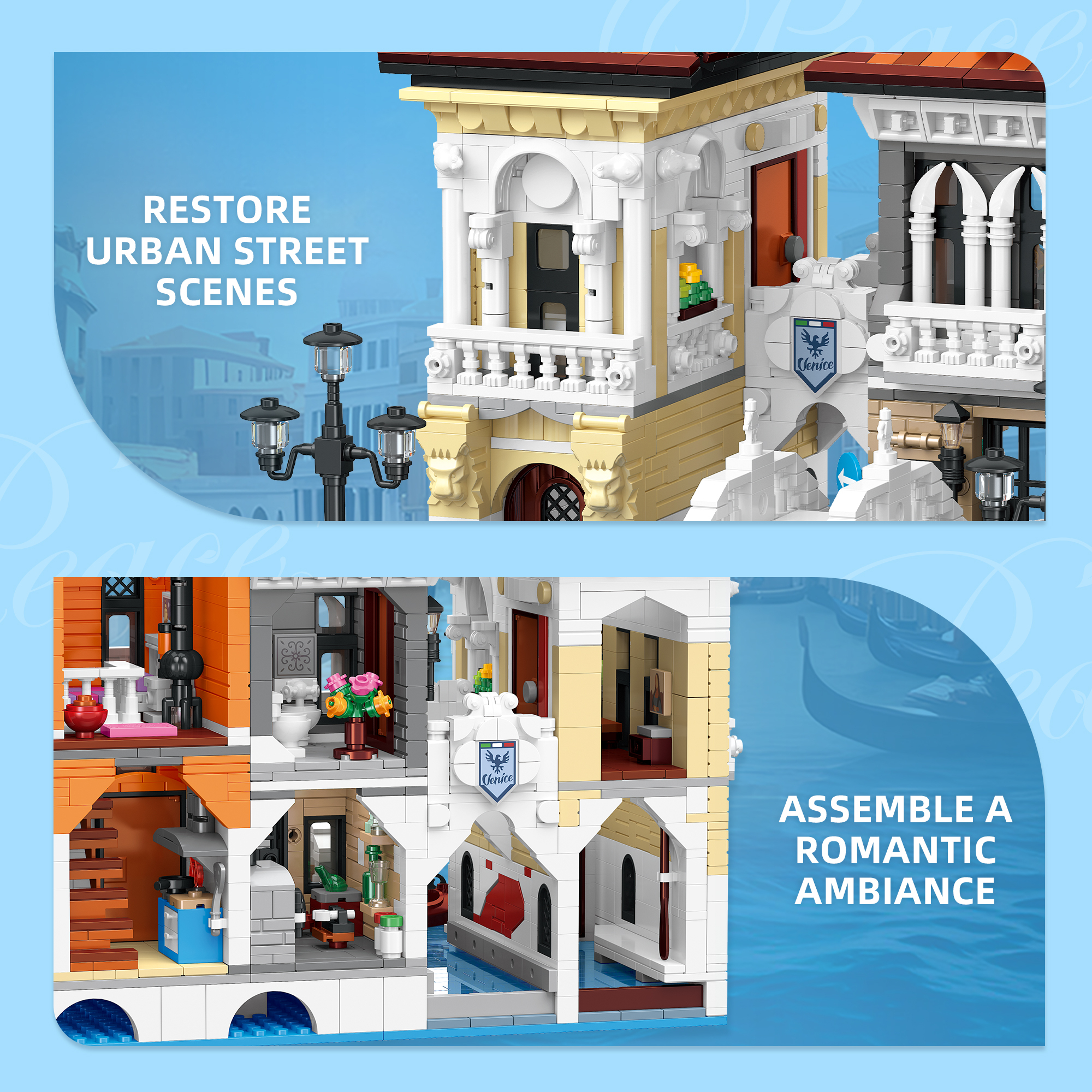 Jiestar 57025 Little Venice House Street View Buildling Blocks Bricks Toys 2926PCS