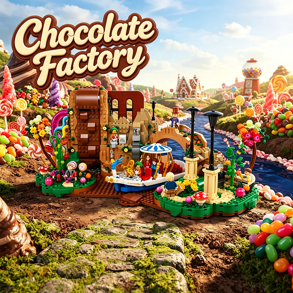 Ship from USA Ideas Chocolate Factory Model Buildling Blocks Bricks Toys 2026Pcs competitable 21360