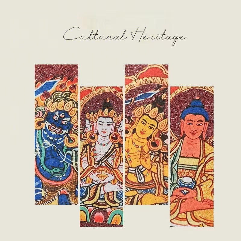 Eight Guardian Deities Cinnabar Thangka, Alloy Pendant of Life Patron Buddha