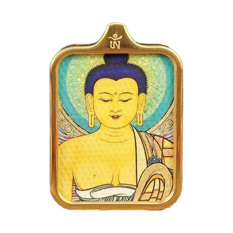 Square Thangka Hand-drawn and Gold-traced Thangka