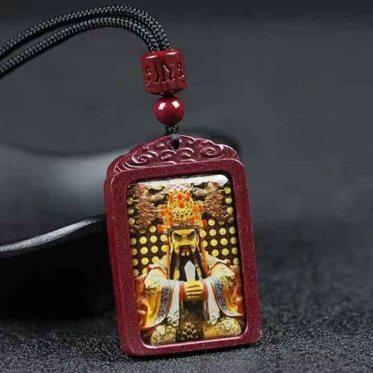 Cinnabar Thangka Pendant of Master Wu