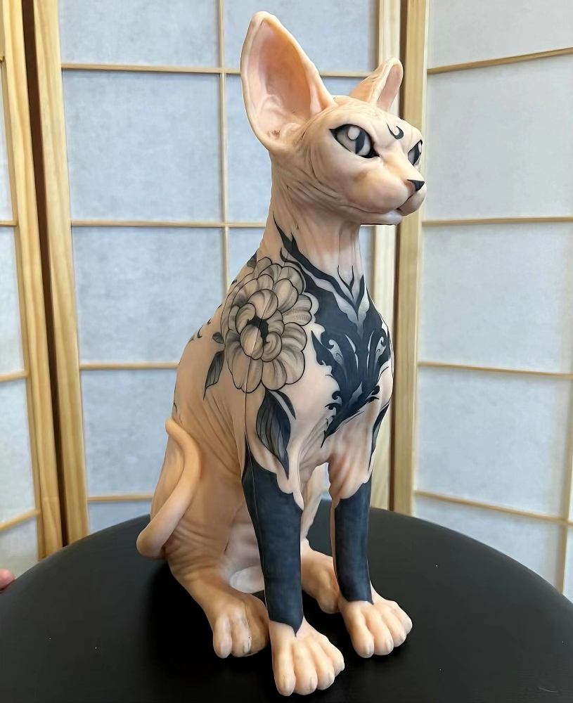 One Pound of Meat Tattoo Pure Silicone Sphynx Cat